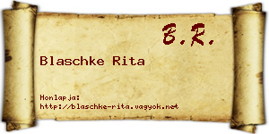Blaschke Rita névjegykártya